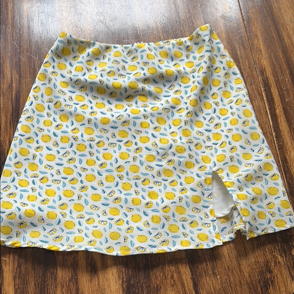 Princess Polly White and Yellow Casual A-Line Skirt